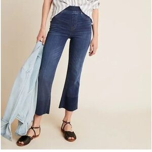 Spanx Cropped Flare Denim Jeans Two Tone M